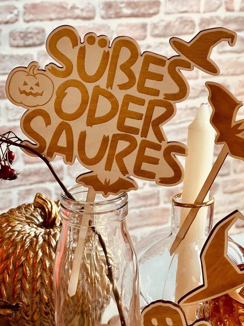 Halloween Kuchen Topper - süßes oder saures