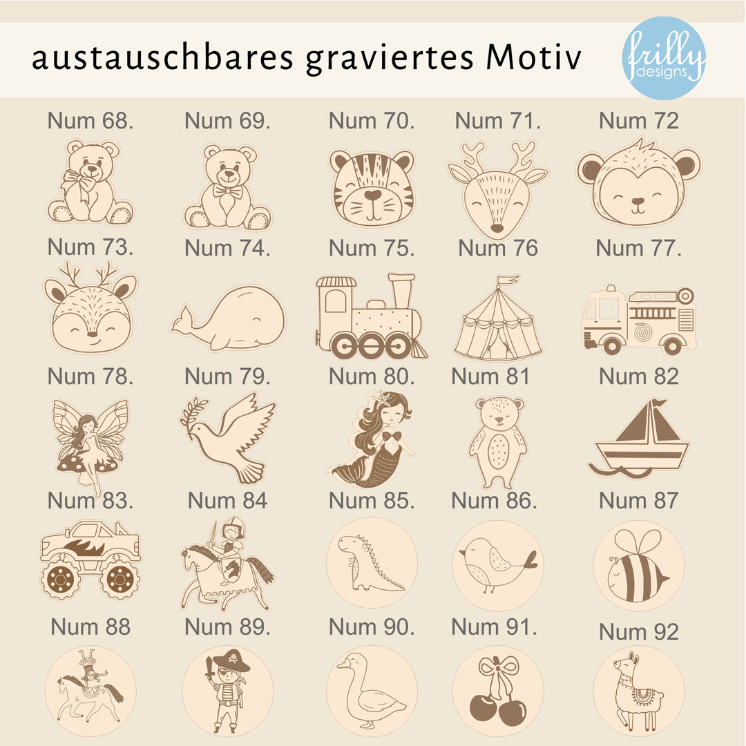 Austauchbar Motivknopfe Spardose mit Name
