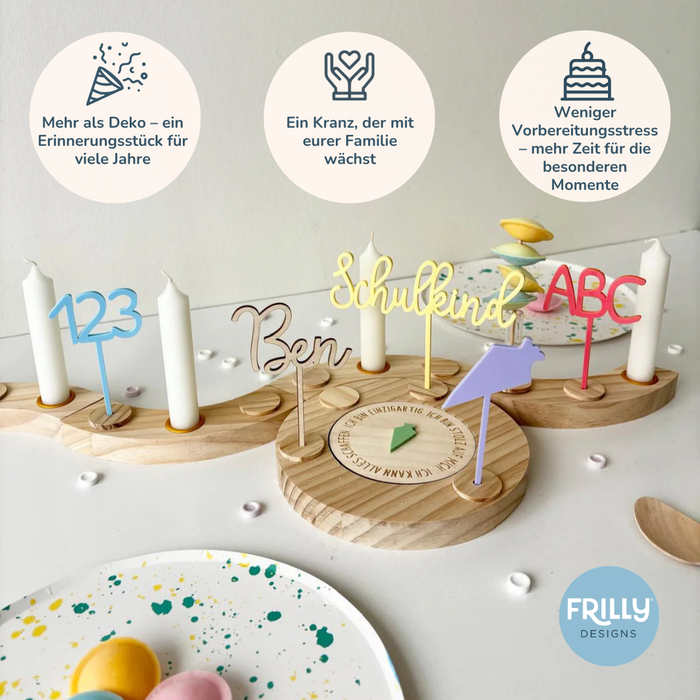 Geburtstagskranz mit Einschulungs-Set
