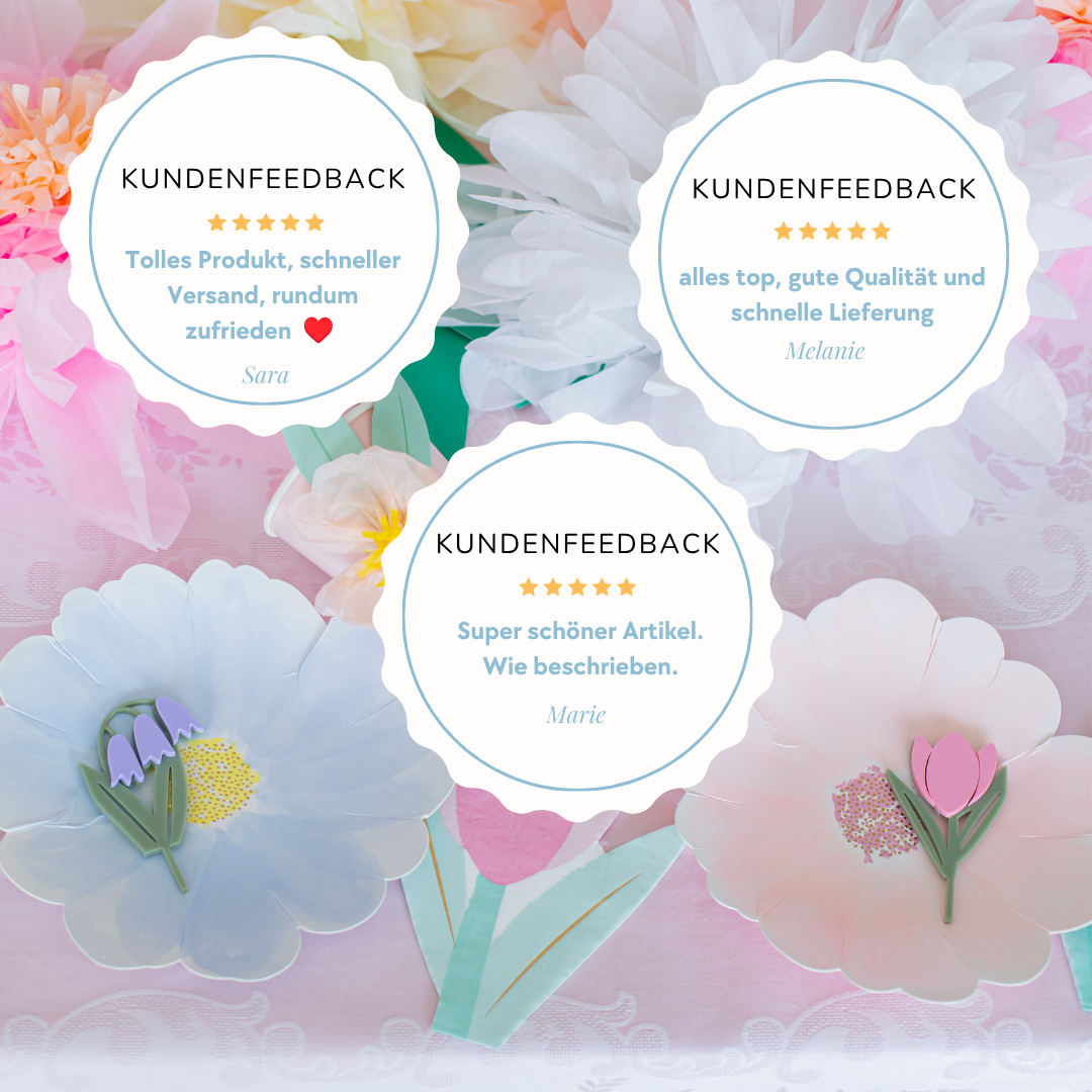 Märchenhaftes Blumen-Stecker Set aus Acryl – Für Geburtstagsring & Torte