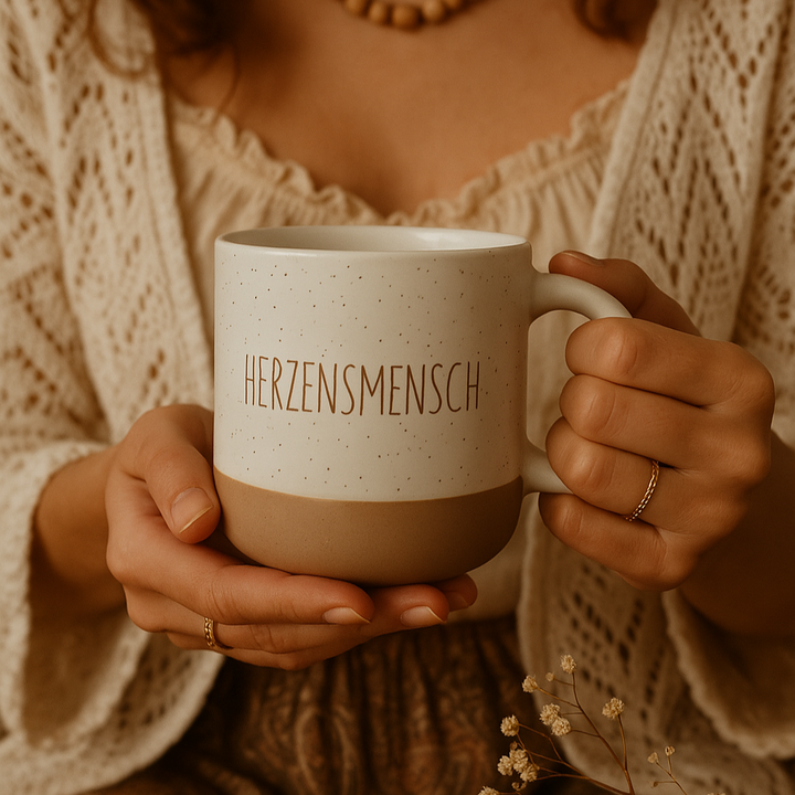 Personalisierte Keramiktasse - Herzensmensch