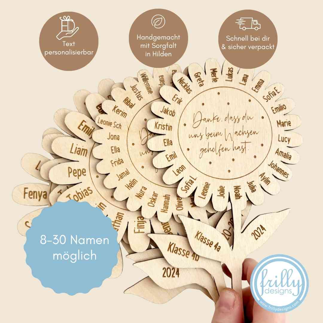 Dankeschön Blumentopf Stecker personalisiert | Abschiedsgeschenk Erzieherin
