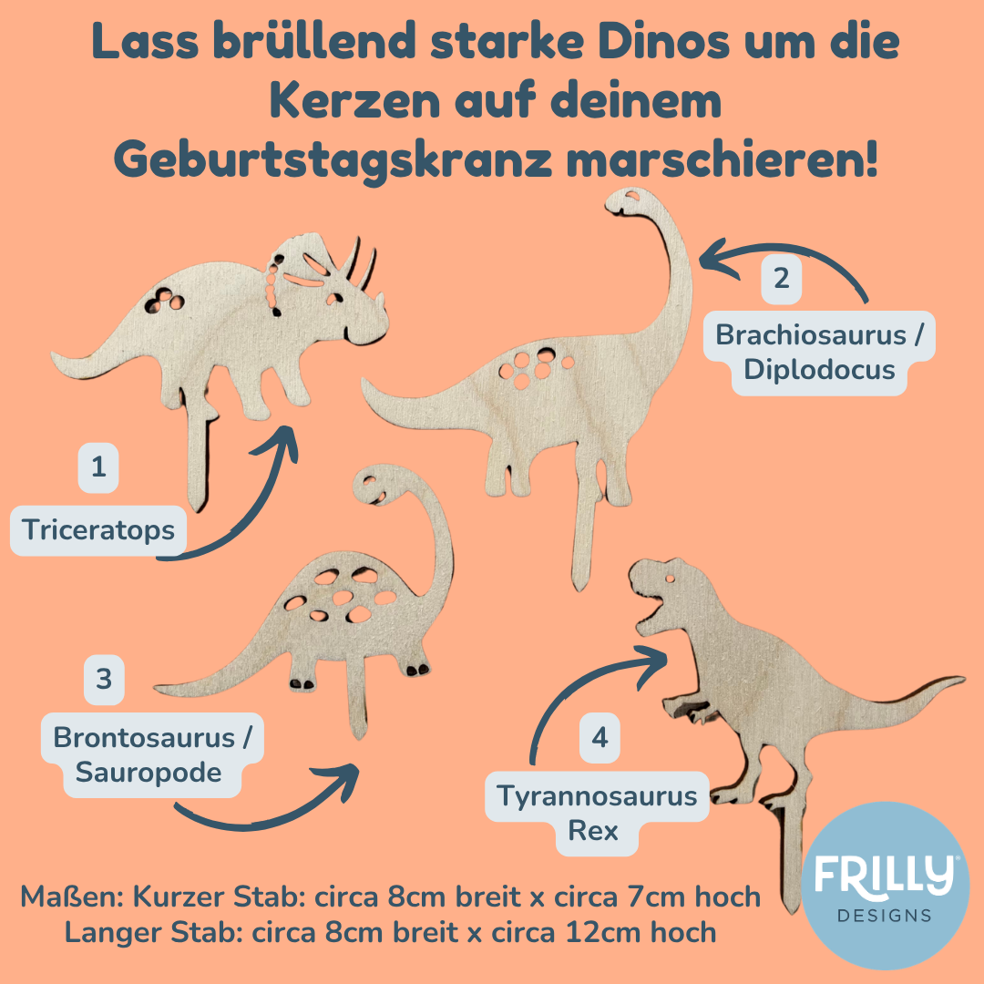 Dino 4er Set Stecker Geburtstagskranz