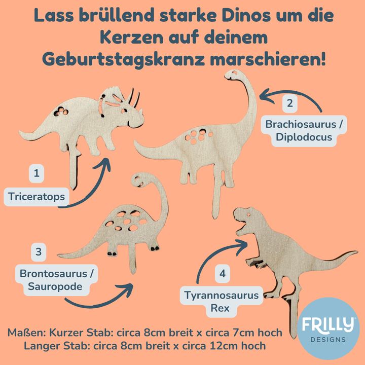 Dino 4er Set Stecker Geburtstagskranz