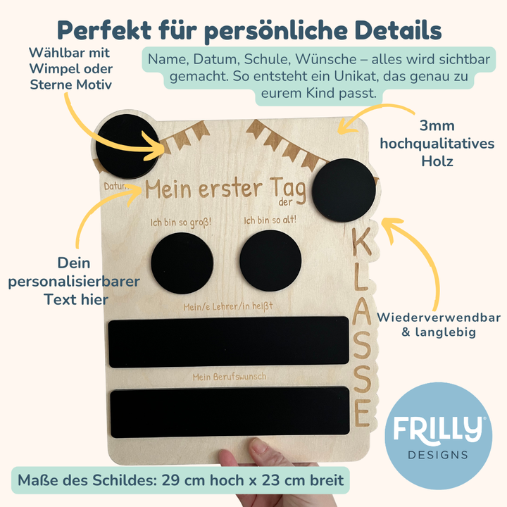 Erster Schultag Tafel