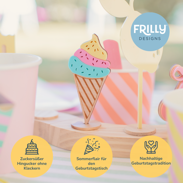 Eis am Stiel Kuchenstecker Holz Geburtstagskranz