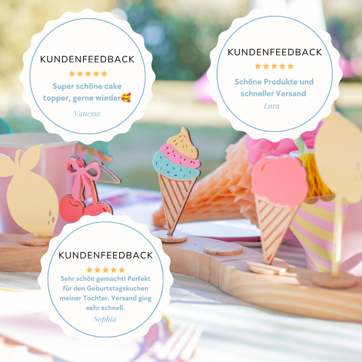 Eis am Stiel Kuchenstecker Holz Geburtstagskranz
