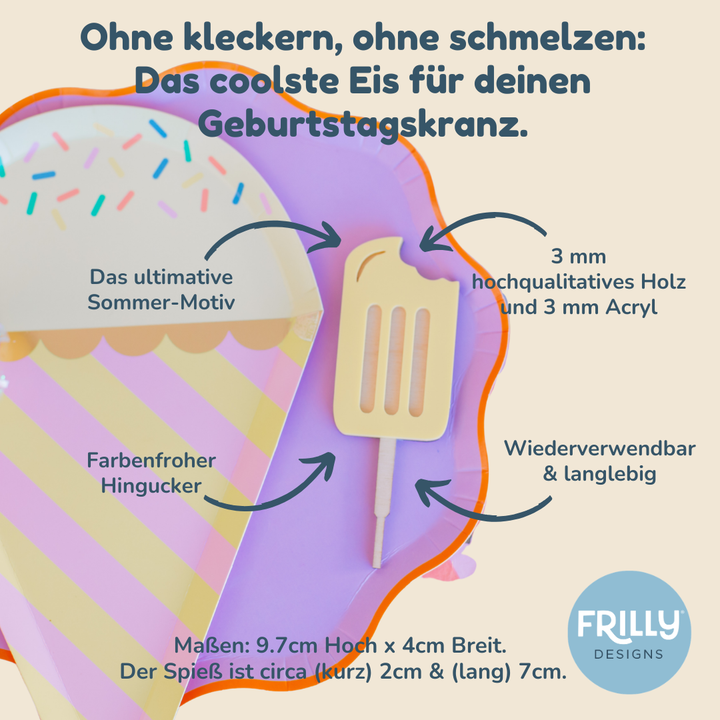Eis am Stiel Stecker für für Geburtstagskranz & Rituale