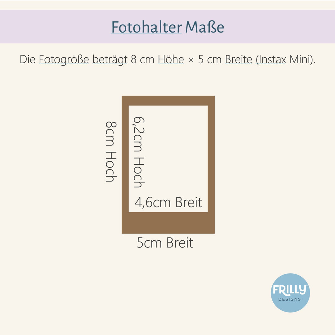 Personalisierter Fotohalter Stecker aus Holz – Wiederverwendbare Kuchendeko für Geburtstagskranz & Geburtstagsteller