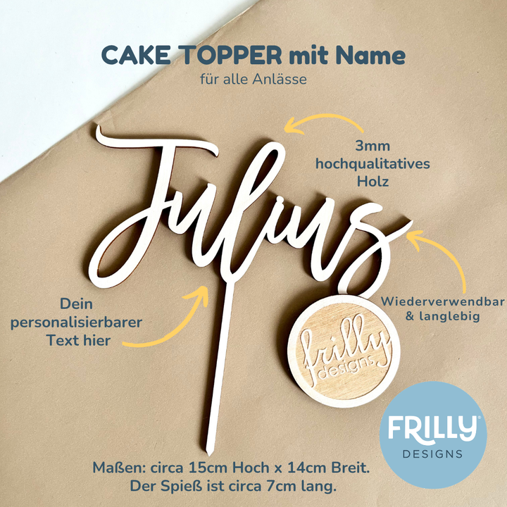 Cake Topper mit Name
