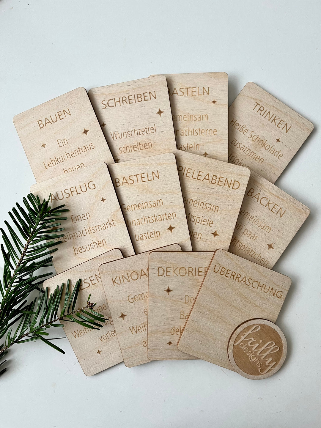 XL Stoff Adventskalender mit Schild