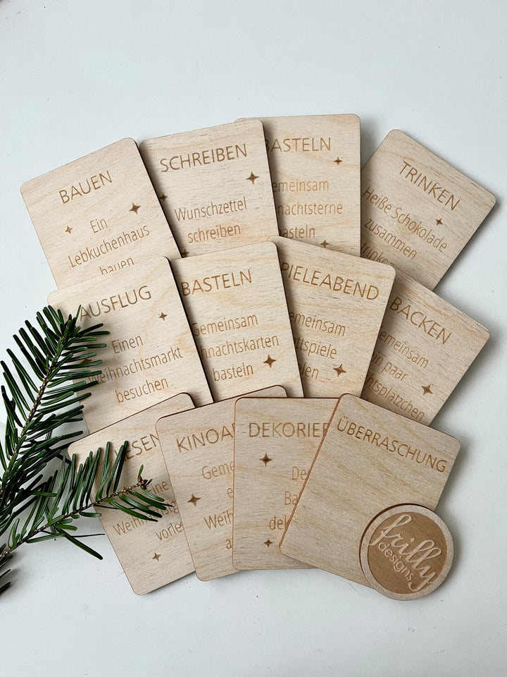 XL Stoff Adventskalender mit Schild