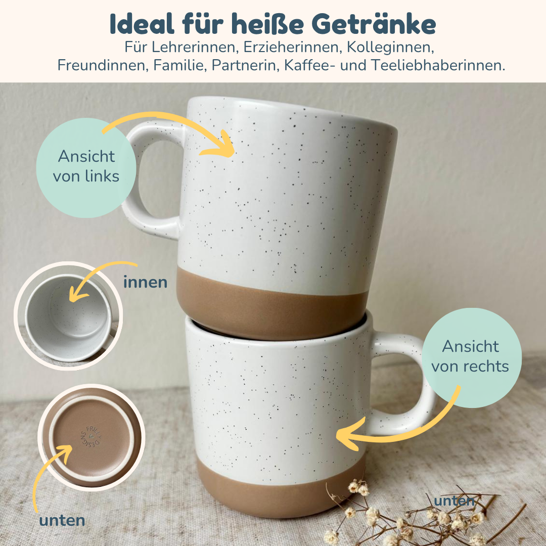 Personalisierte Tasse Erzieherin & Lehrerin mit Name – Danke Abschiedsgeschenk