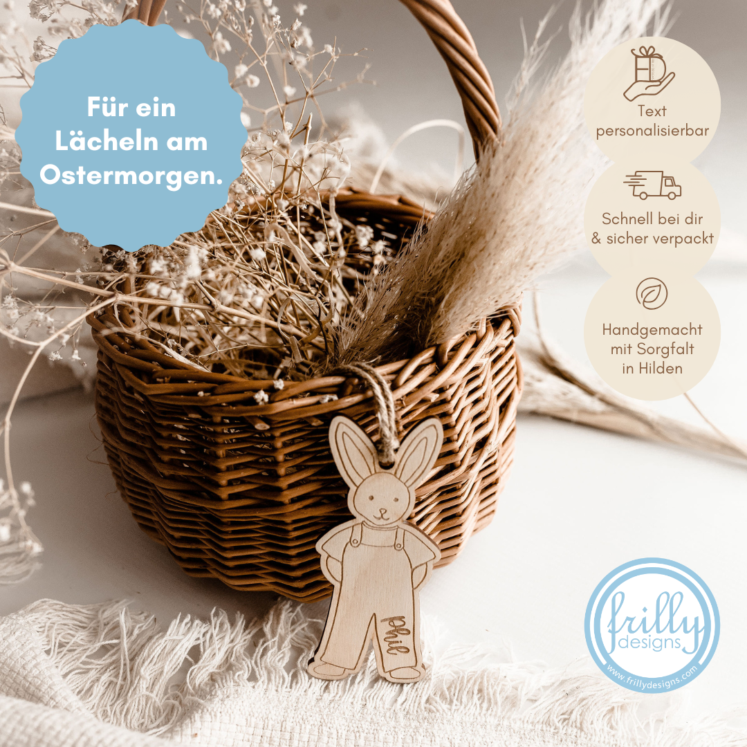 Osterkörbchen mit Junge Hasen Anhänger