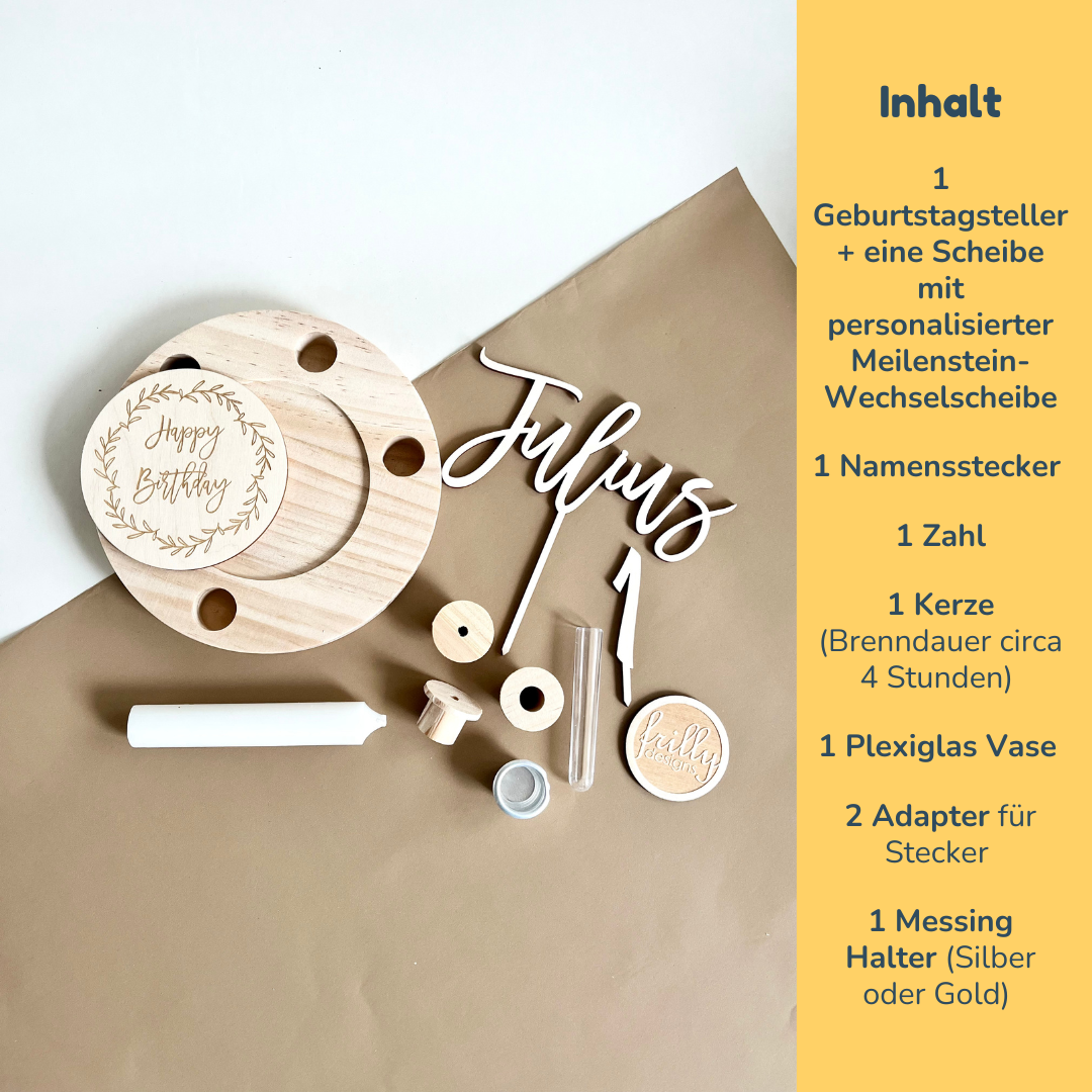 Geburtstagsteller mit Name