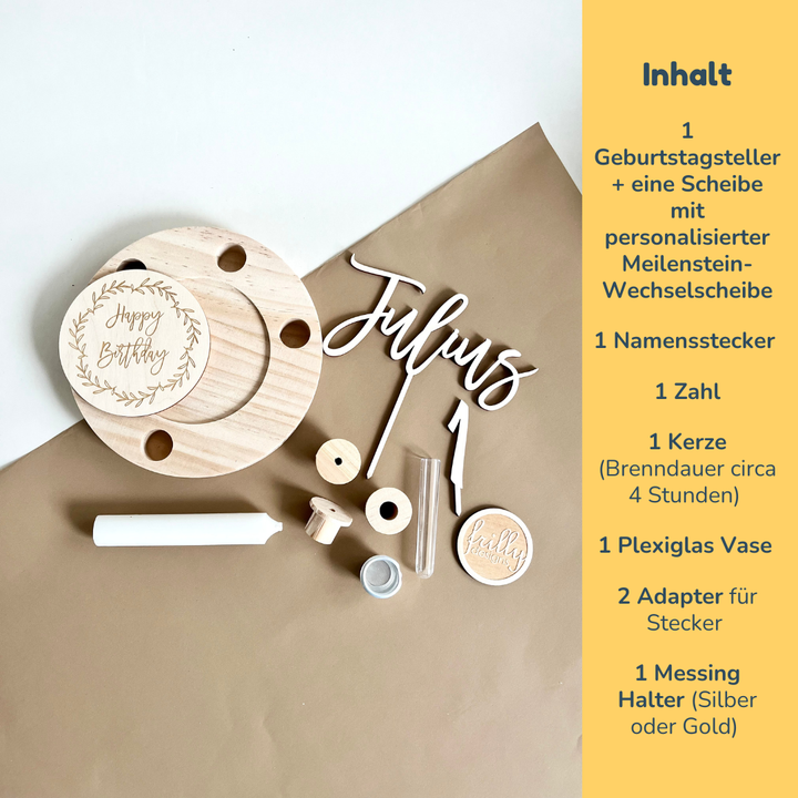 Geburtstagsteller mit Name