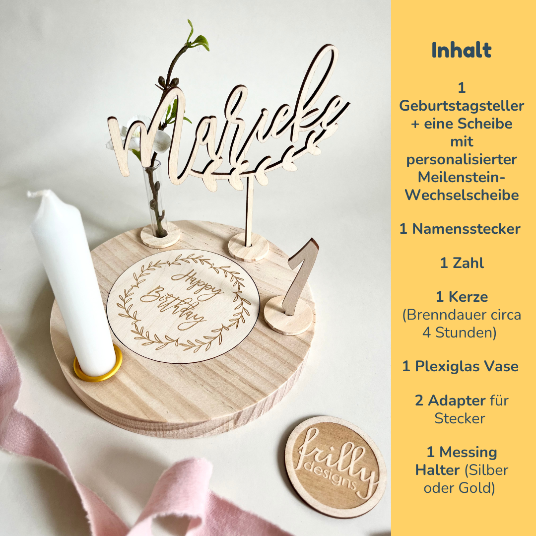 Geburtstagsteller mit Name