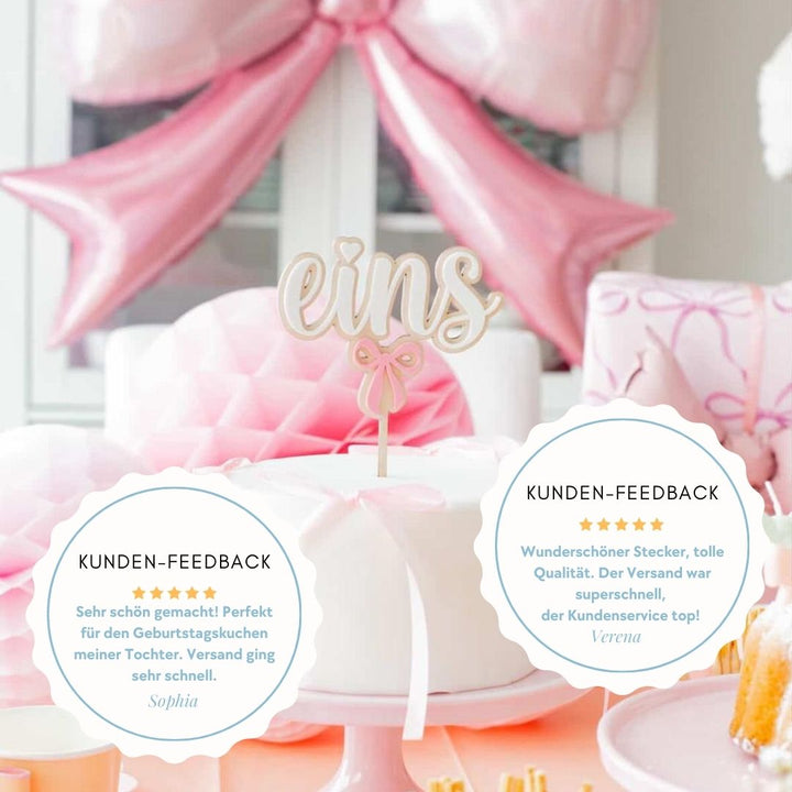 eins Schleife Zahl Caketopper