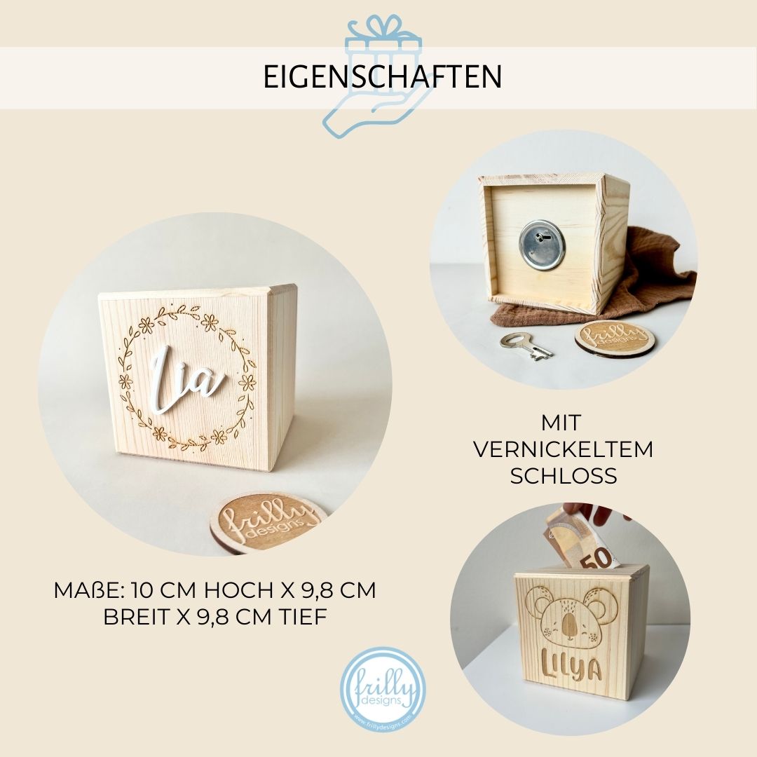Kranz personalisierte Spardose