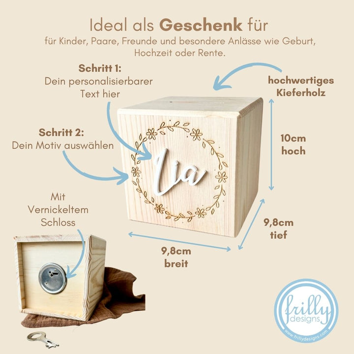 Kranz personalisierte Spardose