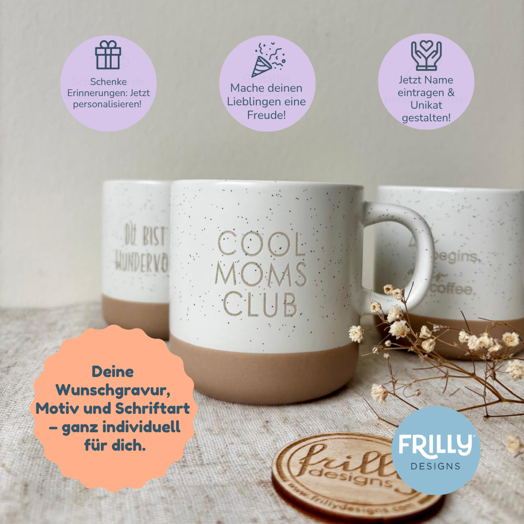 Cool Moms Club – Personalisierte Keramiktasse aus Steingut