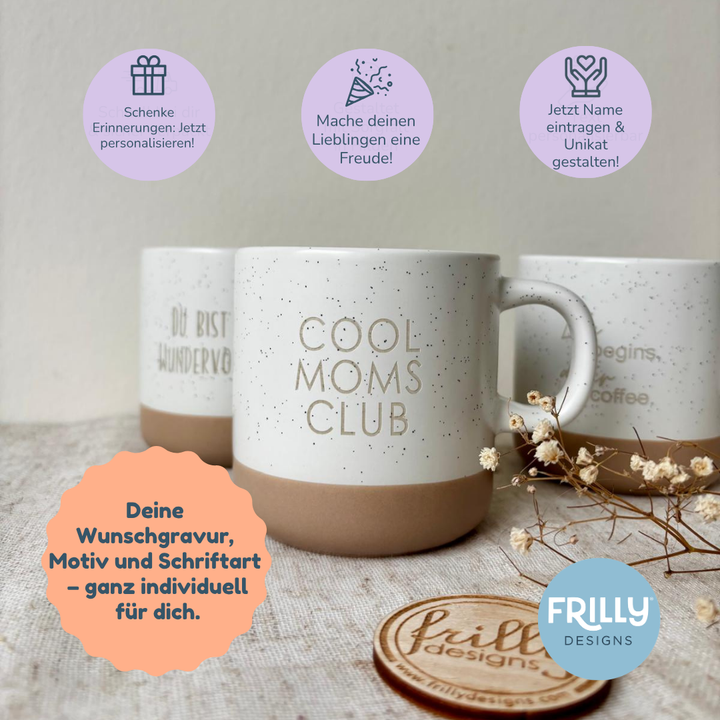 Cool Moms Club – Personalisierte Keramiktasse aus Steingut