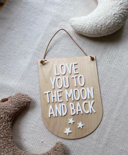 3D Love you to the moon and back Holzschild