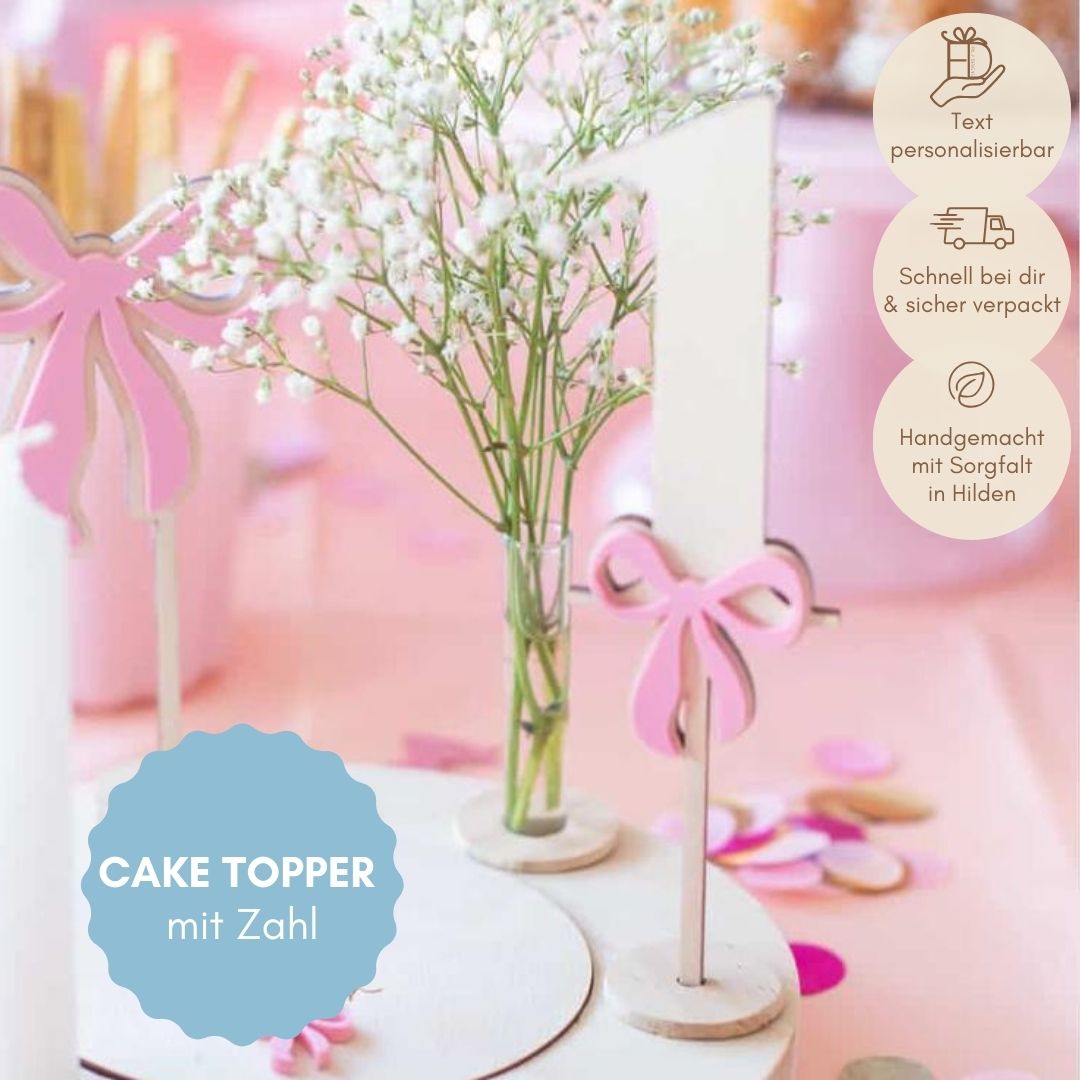 Schleife Zahl Caketopper
