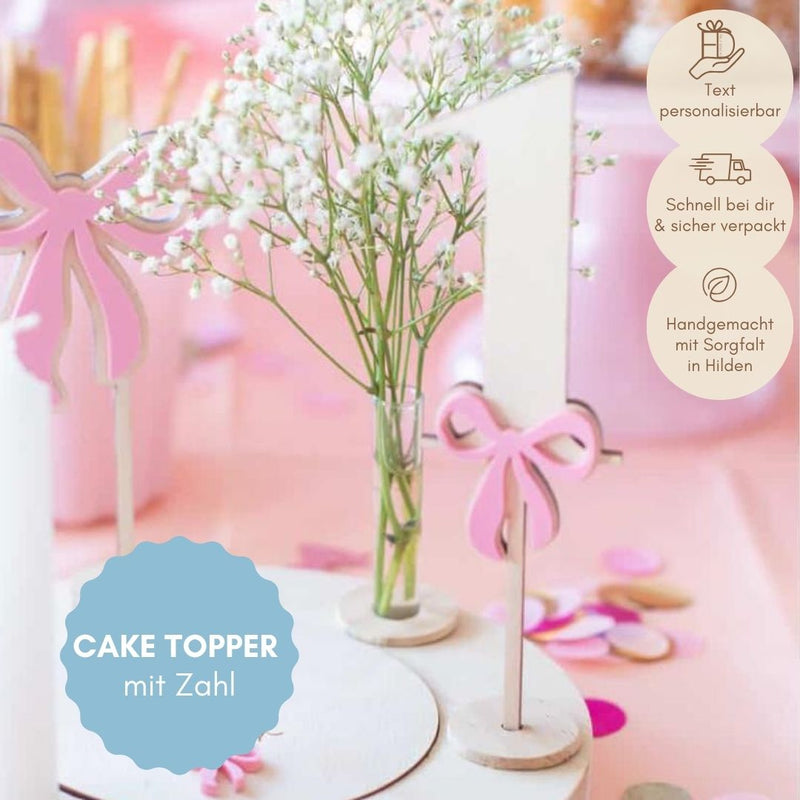 Schleife Zahl Caketopper