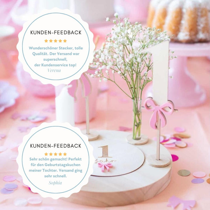 Schleife Zahl Caketopper