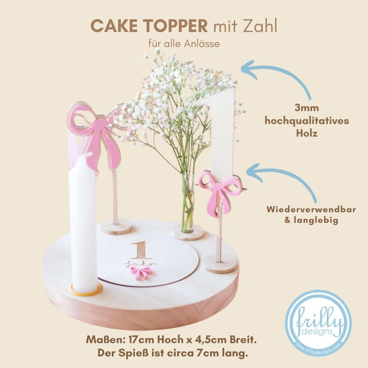 Schleife Zahl Caketopper