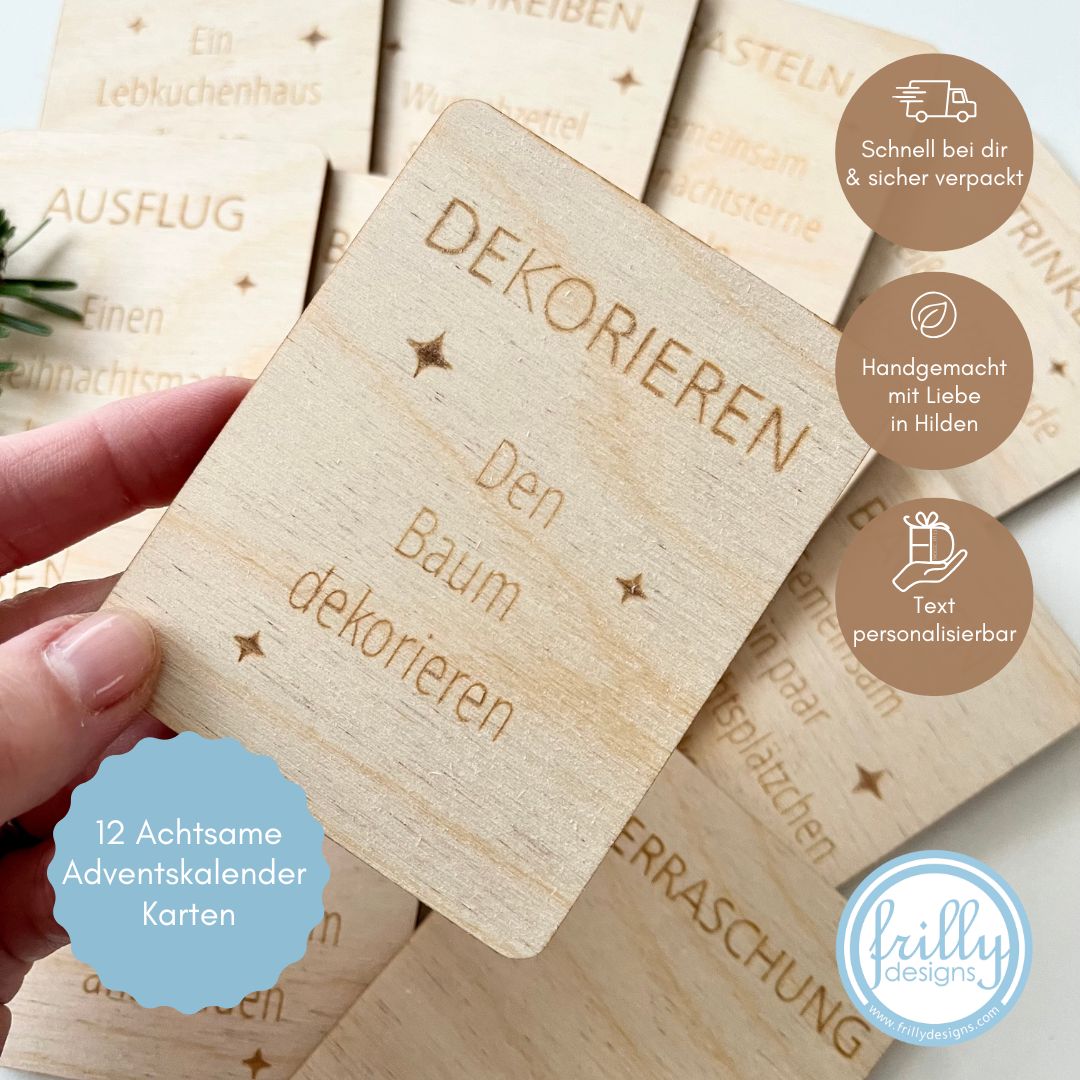 12 Achtsame Adventskalender Karten