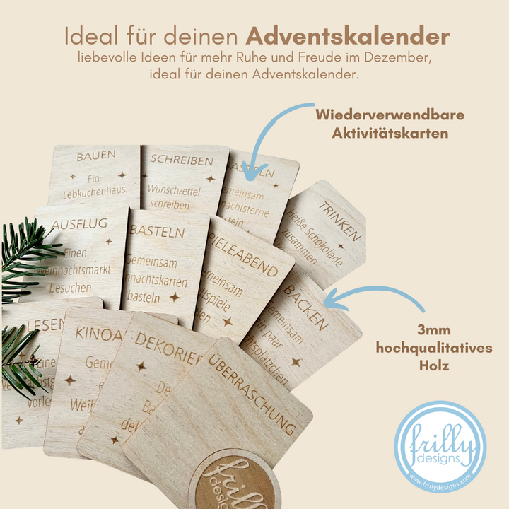12 Achtsame Adventskalender Karten