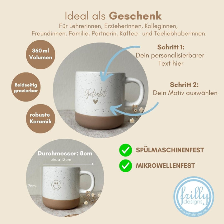 Personalisierte Keramiktasse - Lieblingserzieherin