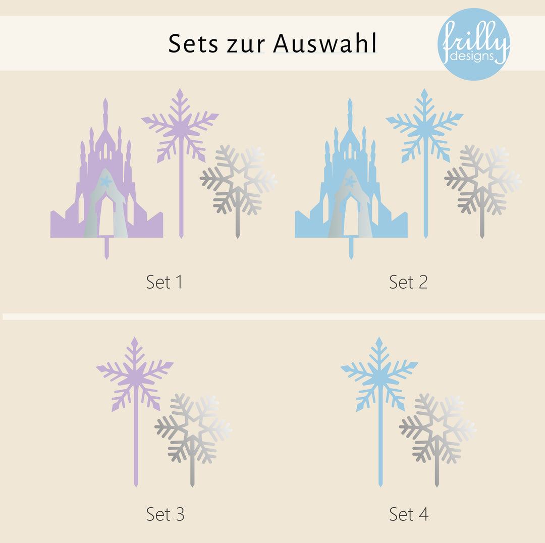 Eis-Schloss & Schneeflocken Kuchentopper