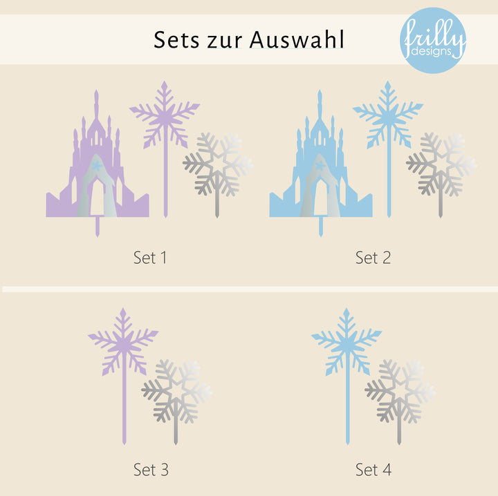 Eis-Schloss & Schneeflocken Kuchentopper
