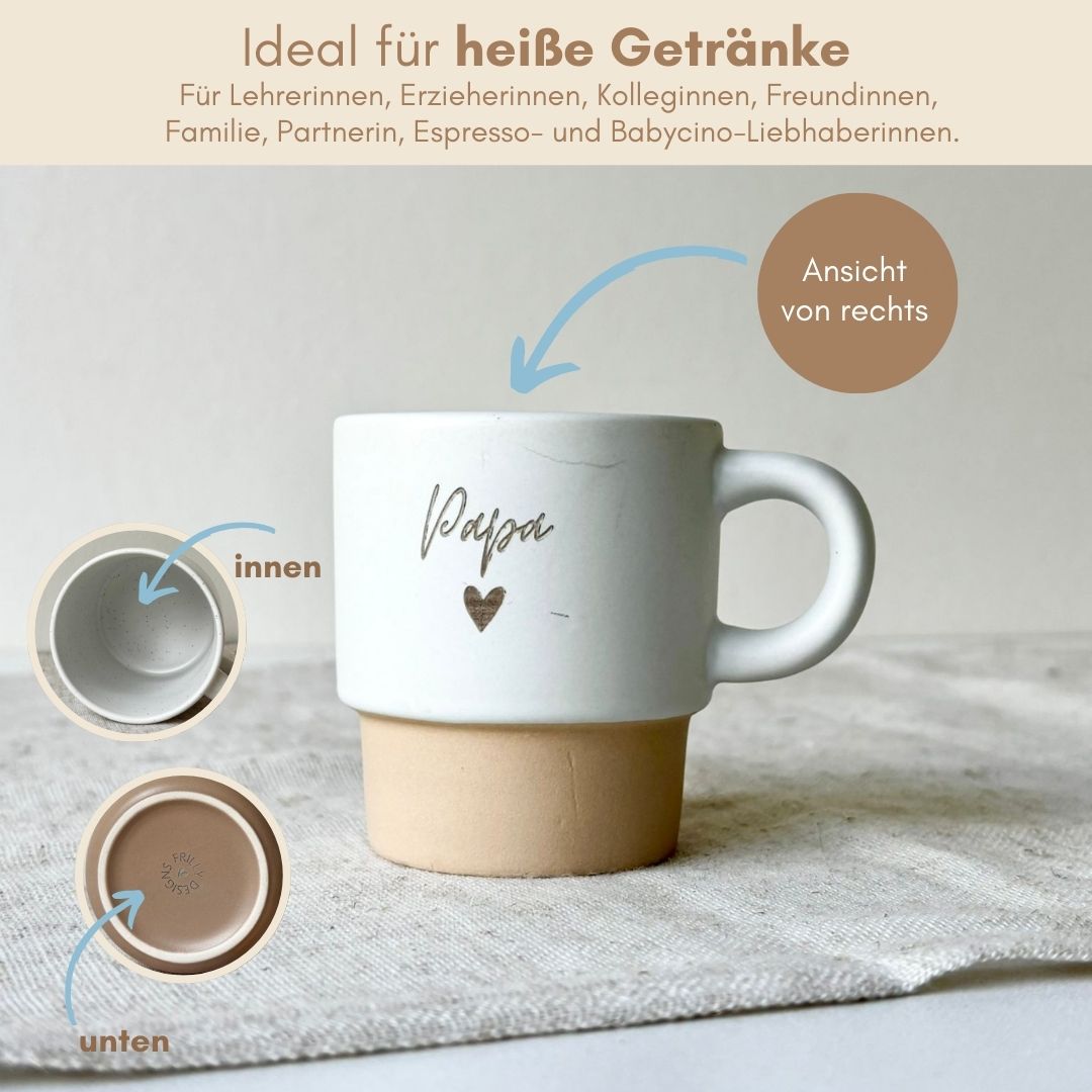 Personalisierte Keramik-Espressotasse Oma