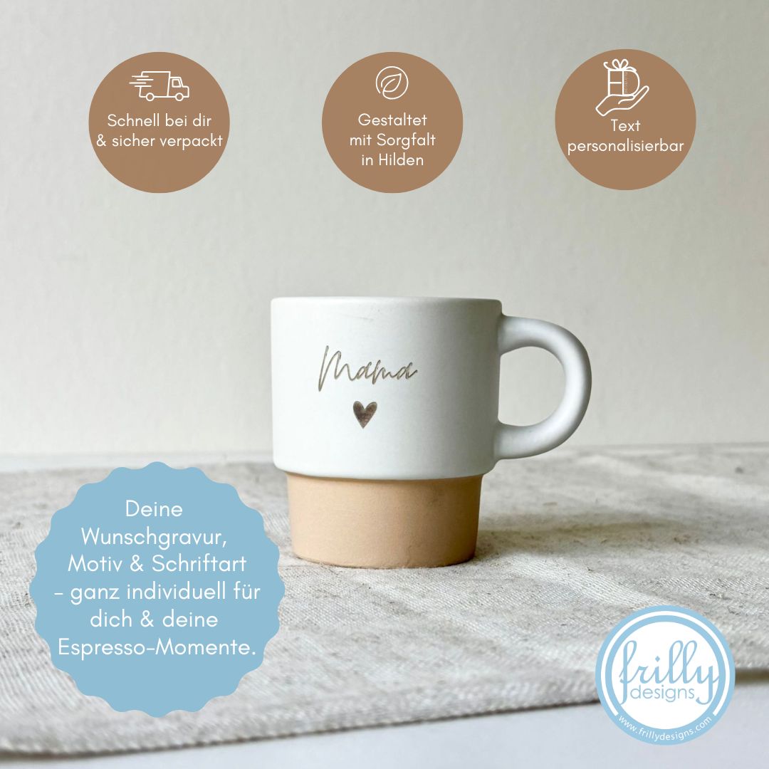 Personalisierte Keramik-Espressotasse Mama