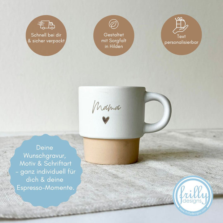 Personalisierte Keramik-Espressotasse Mama