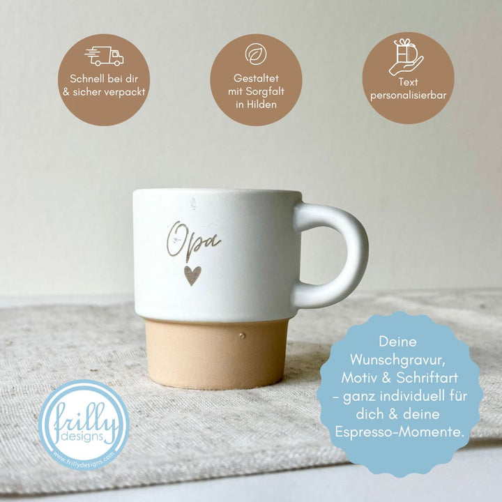 Personalisierte Keramik-Espressotasse Opa