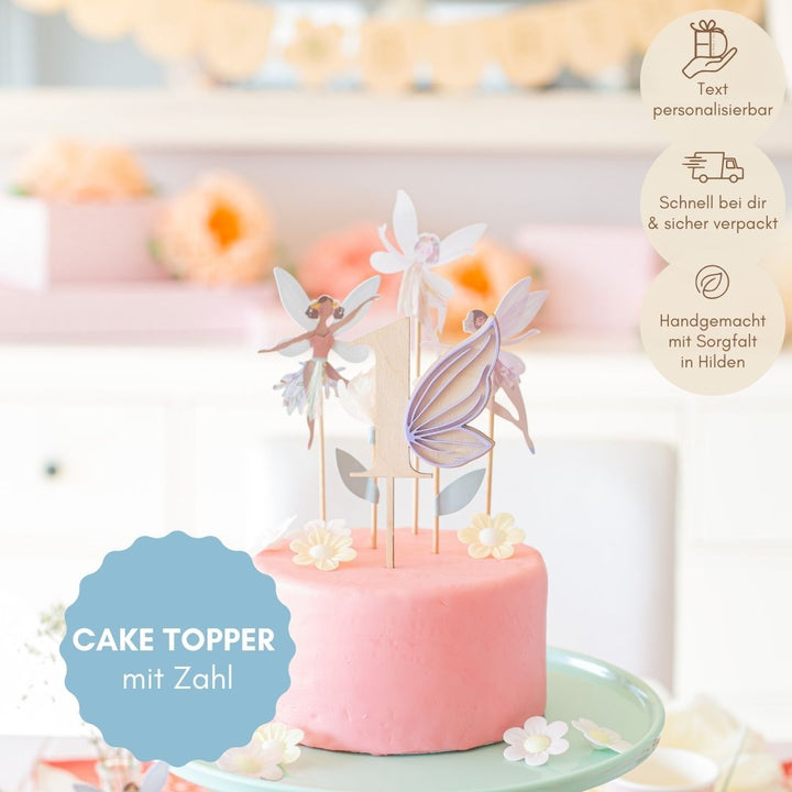 Feenflügel  Zahl Caketopper