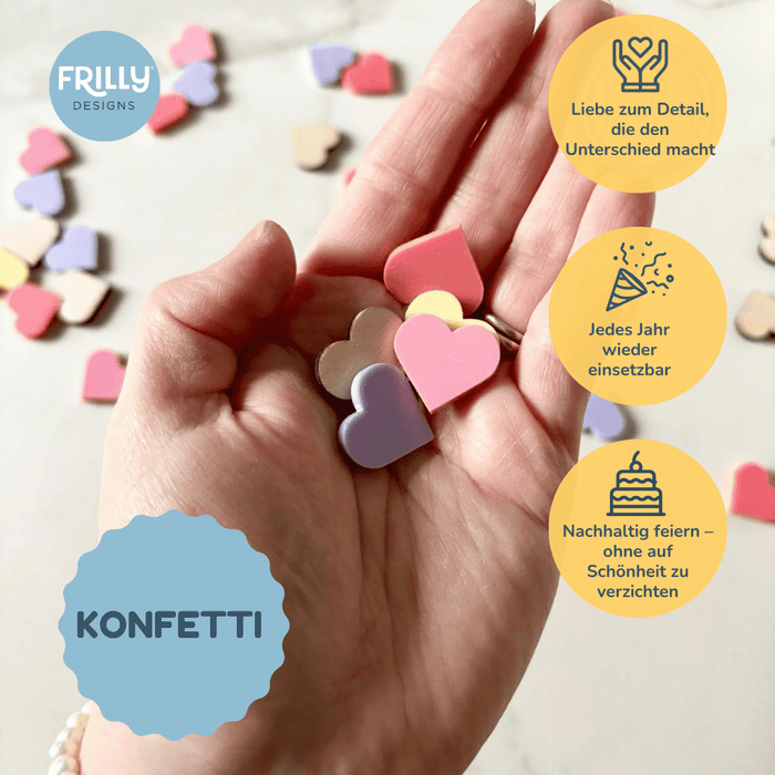Konfetti-Taler „Herz“ | Langlebige Streudeckung für Geburtstagsrituale