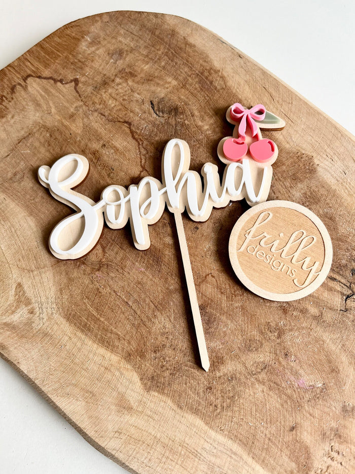 Kirsche und Schleife Caketopper