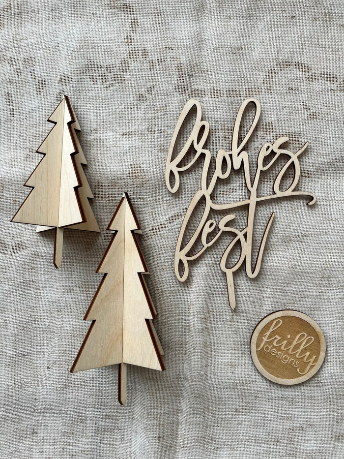 Frohes Fest Tannenbaum Stecker