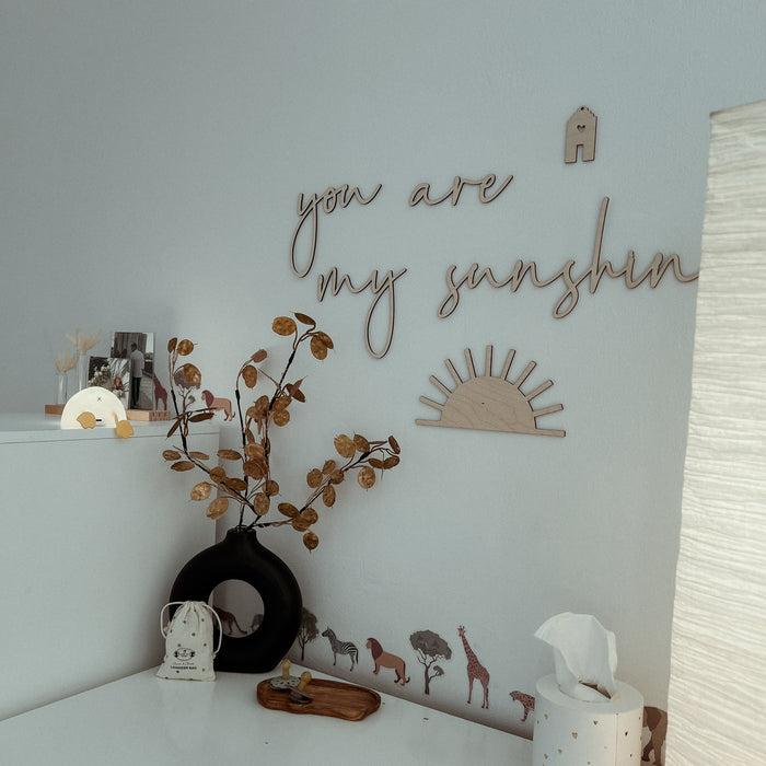 Schriftzug - 'you are my sunshine' mit Sonne