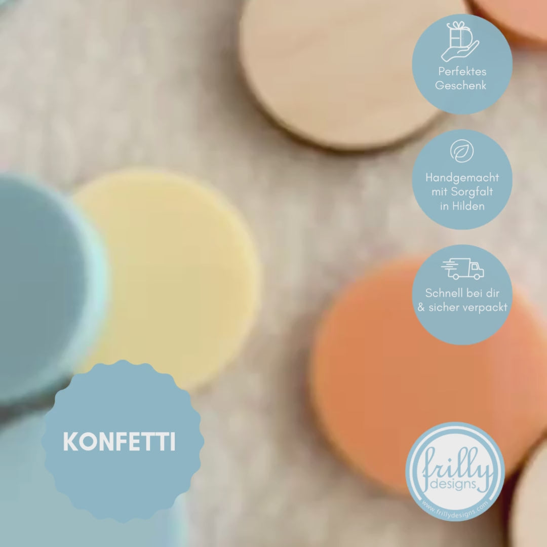 Nachhaltiges Konfetti aus Acryl & Holz