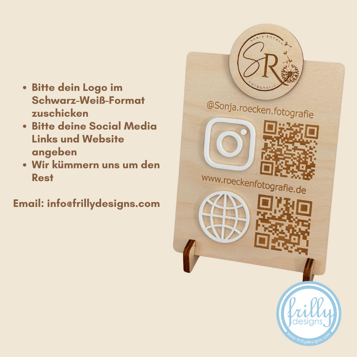 Multi QR code Business Social Media Schild