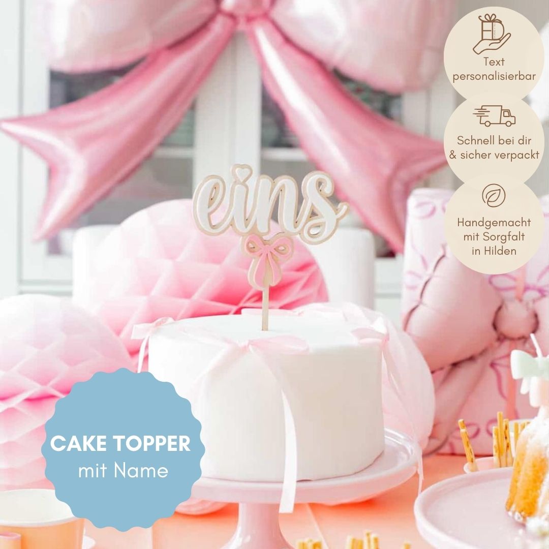 eins Schleife Zahl Caketopper