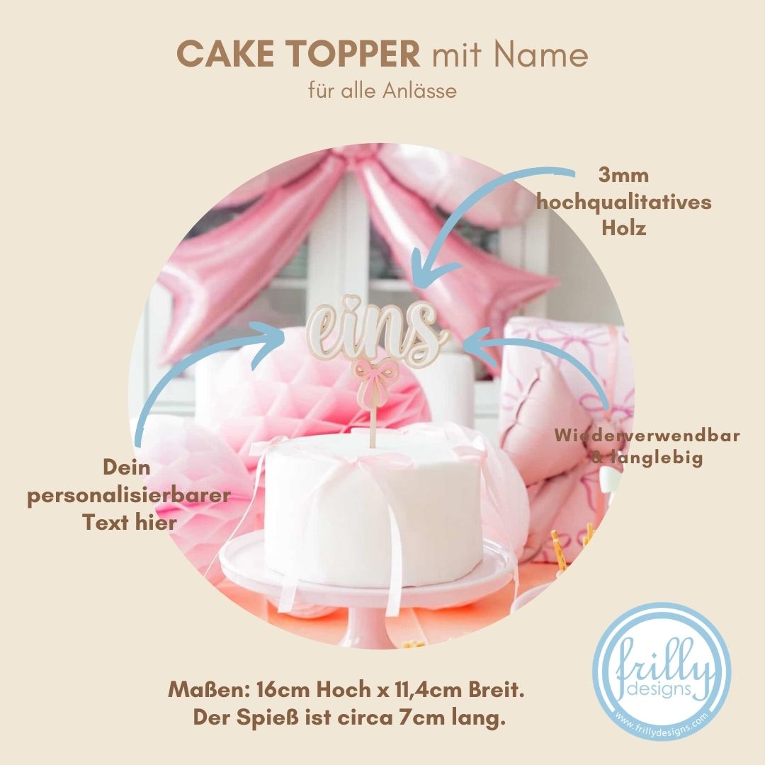 eins Schleife Zahl Caketopper