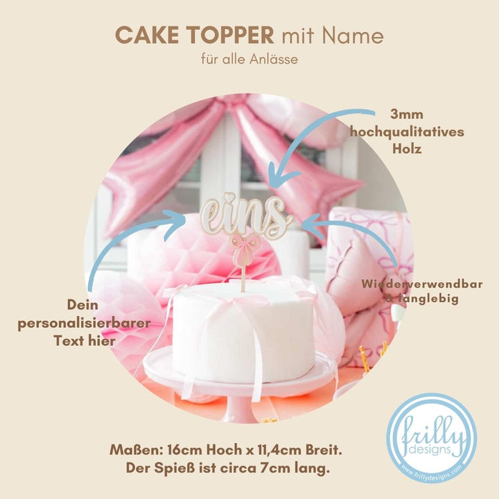 eins Schleife Zahl Caketopper